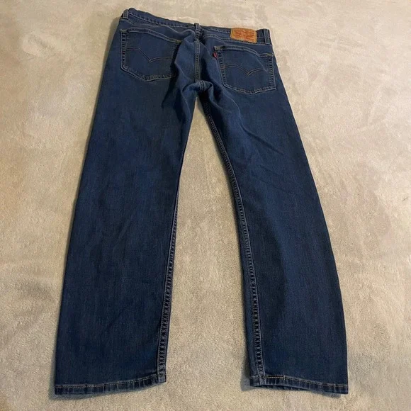 Levis 502 Regular Taper Mens Blue Jeans Size 36x32 Dark Wash Denim (35x30) - Picture 2 of 13